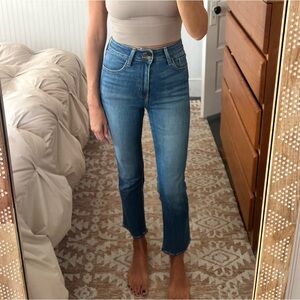 Just Black double button straight leg crop jeans in size 25.